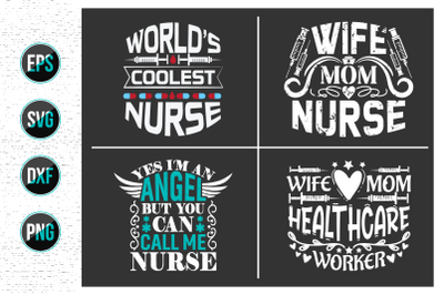 Nurse typographic slogan design&2C; Nurses quotes svg bundle.