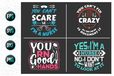 Nurse Lettering Quotes Design bundle.