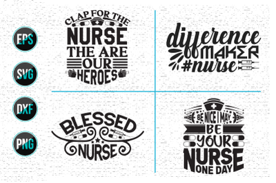 Nurse typographic slogan design&2C; Nurses quotes svg bundle.