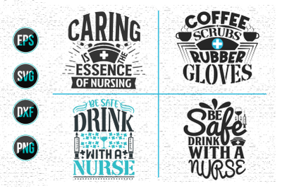 Nurse typographic slogan design&2C; Nurses quotes svg bundle.