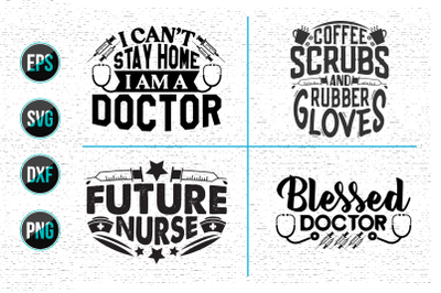 Nurse typographic slogan design&2C; Nurses quotes svg bundle.