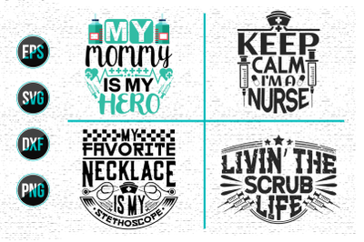 Nurse typographic slogan design&2C; Nurses quotes svg bundle.