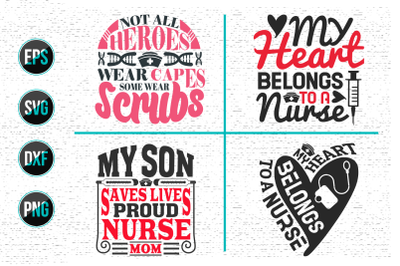 Nurse typographic slogan design&2C; Nurses quotes svg bundle.