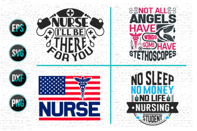 Nurse typographic slogan design&2C; Nurses quotes svg bundle.