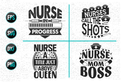 Nurses lettering svg design bundle.