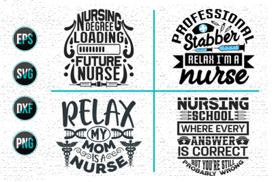 Nurse typographic slogan design&2C; Nurses quotes svg bundle.