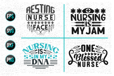 Nurse typographic slogan design, Nurses quotes svg bundle.