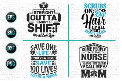 Nurse typographic slogan design&2C; Nurses quotes svg bundle.