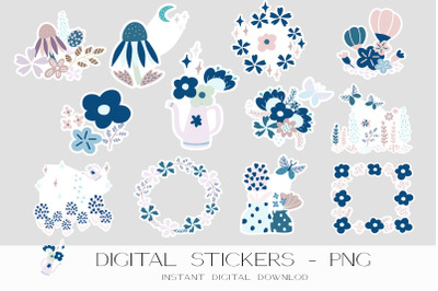 Flowers garden Digital Stickers
