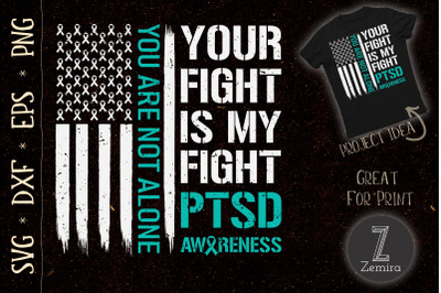 PTSD Awareness American Flag Veteran