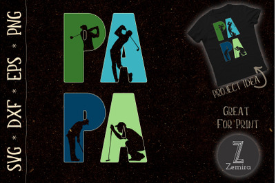 Retro Golfing Papa Golfer SVG