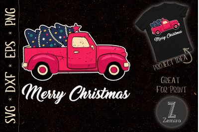 Vintage Wagon Christmas, Tree on Car SVG