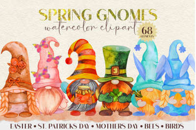 Spring Gnomes Clip Art. Gnome Bundle. Gnome Sublimation