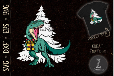 Christmas Dinosaur Tree Rex SVG