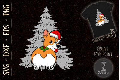 Corgi Santa Christmas Tree SVG