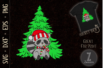 Raccoon Christmas Tree Lights Pajama