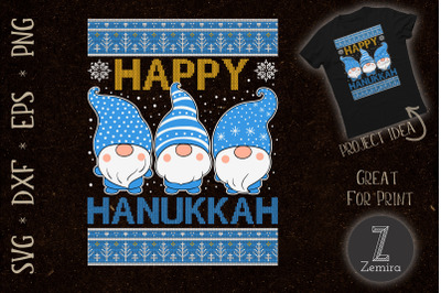 Happy Hanukkah Ugly Christmas Gnome