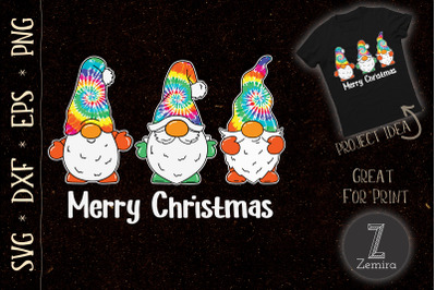 Three Hippie Gnomes Tie Dye Retro