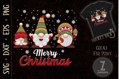 Gnome Family Christmas Buffalo Plaid SVG