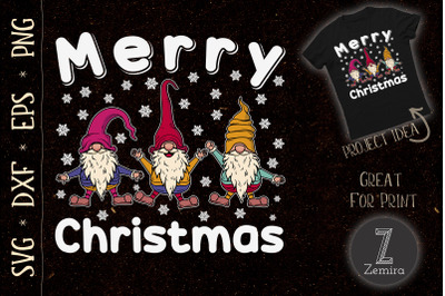 Merry Christmas Light Gnome Pajamas SVG