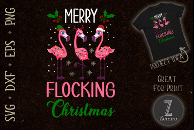 Merry Flocking Christmas Santa Flamingo