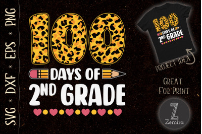 100 Days Of Second Grade Teacher Leopard