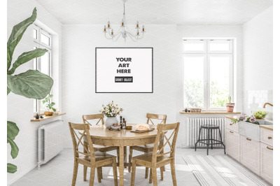 Interior scene artwork background frame mockup