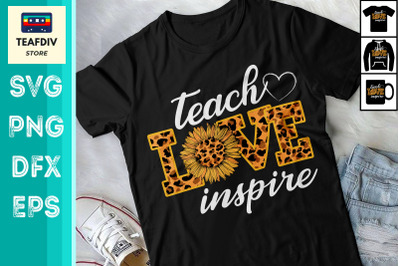 Teach Love Inspire Leopard Design