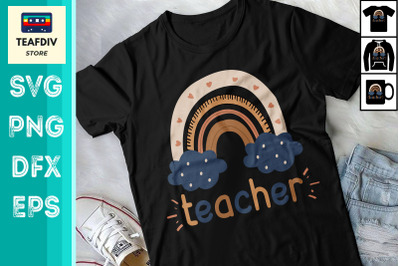 Teacher Life Rainbow Design