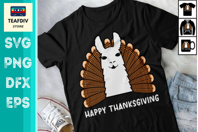 Funny Llama Turkey Happy ThanksGiving