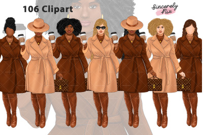 Black Woman Clipart Bundle, Black Girl clipart,