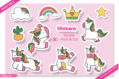 Cute Unicorn Stickers Bundle