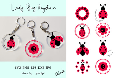 Ladybug SVG. Ladybug Keychain SVG. Keychain SVG