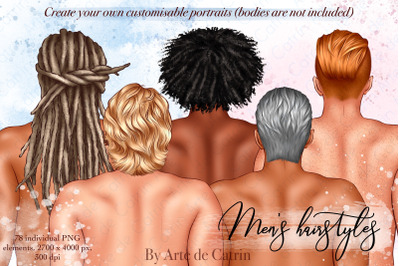 Mens Hairstyles Clipart, Natural Hair PNG, Hair Clipart Pack,