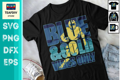 Blue and Gold Game Day Football SVG