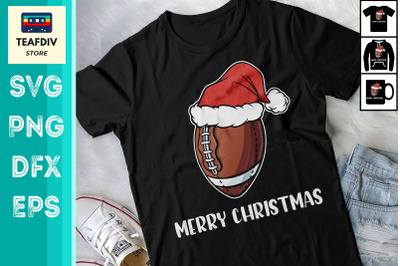 Christmas Football Ball Santa Hat SVG