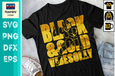 Black and Gold Game Day Football SVG