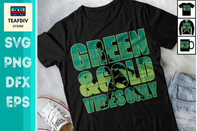 Green and Gold Game Day Football SVG