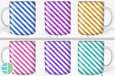 Diagonal Stripes Mug Sublimation Designs