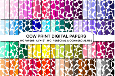 Cow Animal Print Background Digital Papers Pattern Clipart