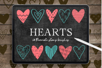Hearts Procreate Stamp Brushes