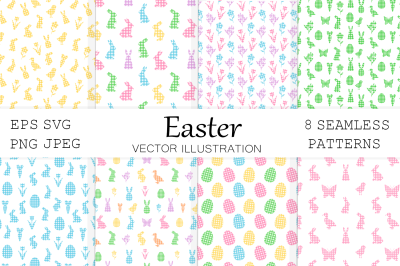 Easter Buffalo plaid pattern. Easter Bunny Cage pattern