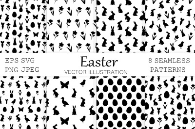 Easter silhouette pattern. Easter Bunny silhouette pattern