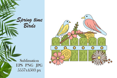 Spring birds - sublimation png