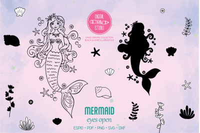Mermaid Eyes Opened | Sea Princess | Sea Shell, Aquatic Plants