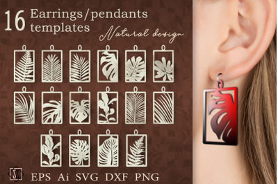 Earrings/pendants templates. Natural design.SVG