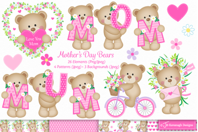 Mothers Day clipart, Bear clipart C52