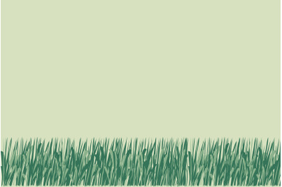 Simple seamless border green grass isolated on white background. Botan