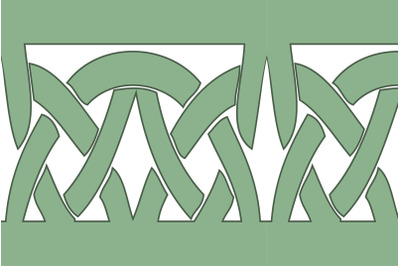 Geometric Byzantine vintage green color pattern isolated on white back