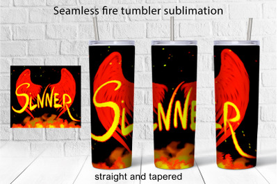 Fire Tumbler Wrap Sublimation Brutal 20oz tumbler design png